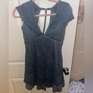 Charlotte Russe Lace Dress in Slate Blue